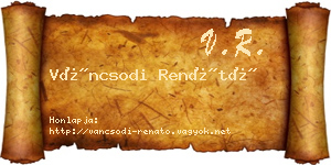 Váncsodi Renátó névjegykártya